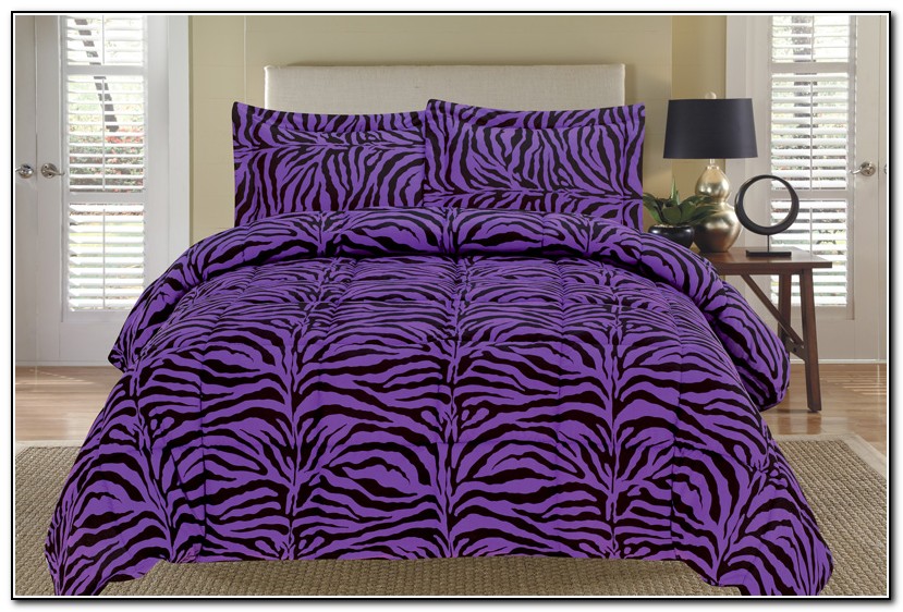Blue And Purple Zebra Bedding