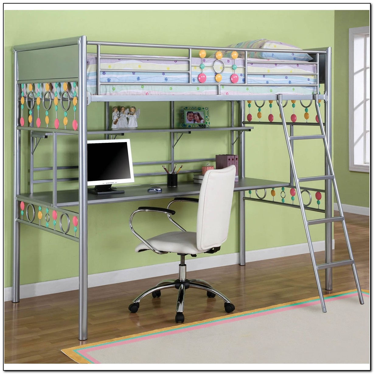Bunk Bed With Desk Underneath For Girls