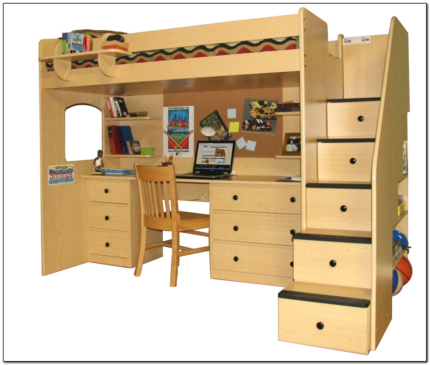 Double Bunk Bed With Desk Underneath