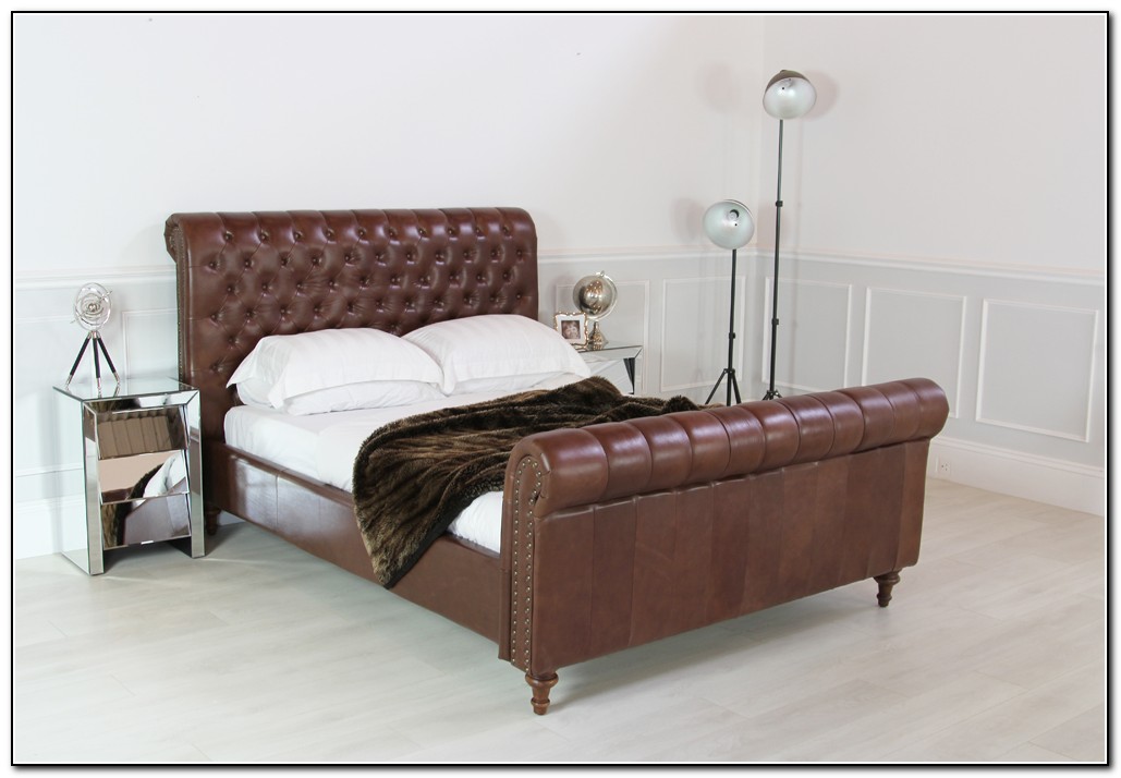 Leather Upholstered King Bed