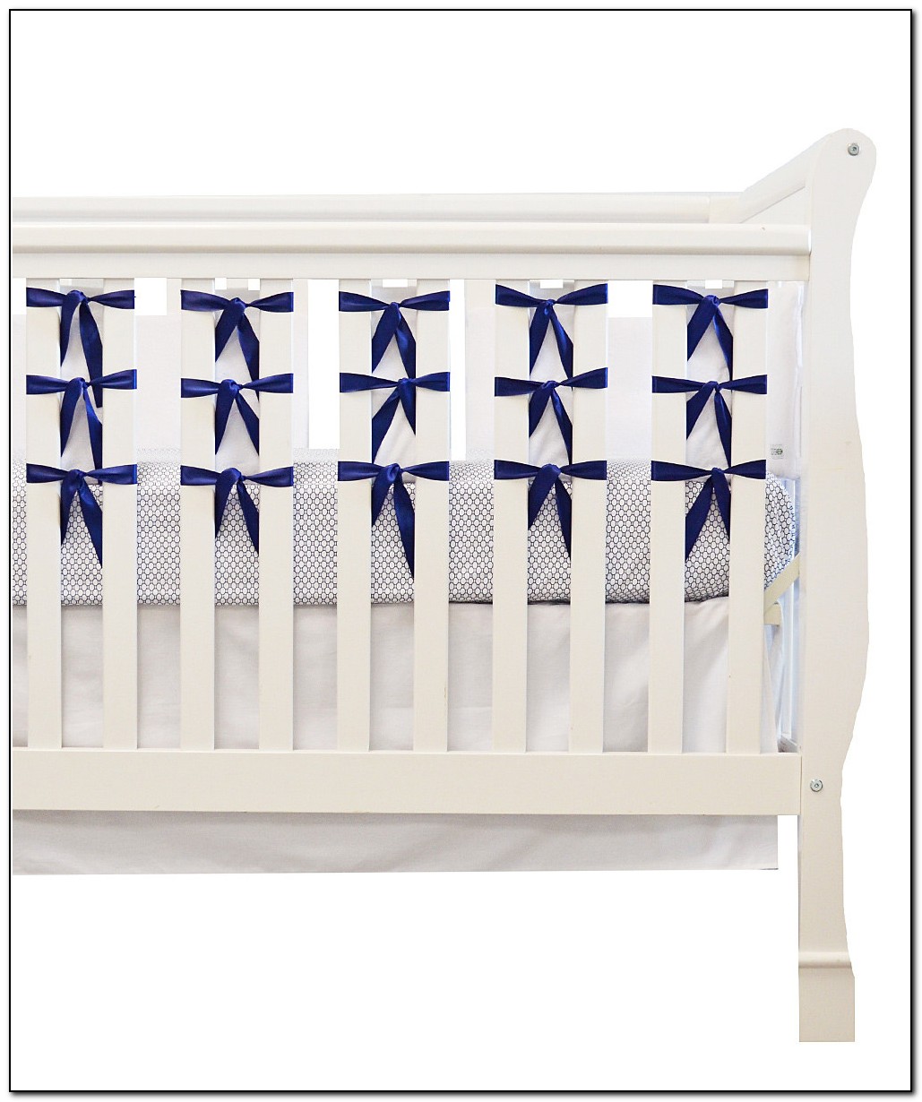 Navy Blue And White Crib Bedding
