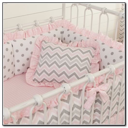 Pink And Grey Baby Bedding Chevron