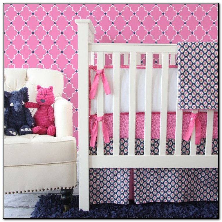 Pink And Navy Blue Bedding