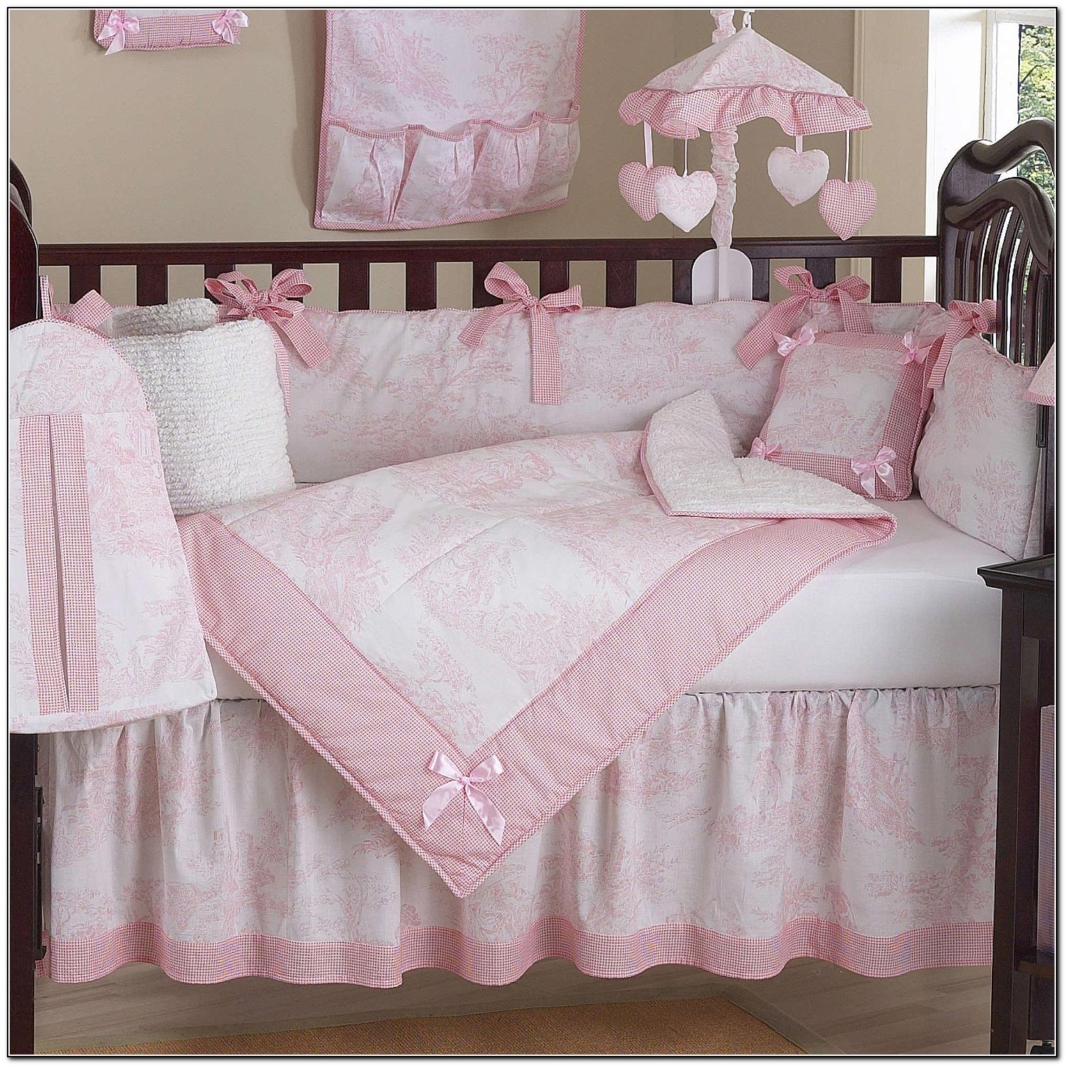 Pink And White Crib Bedding