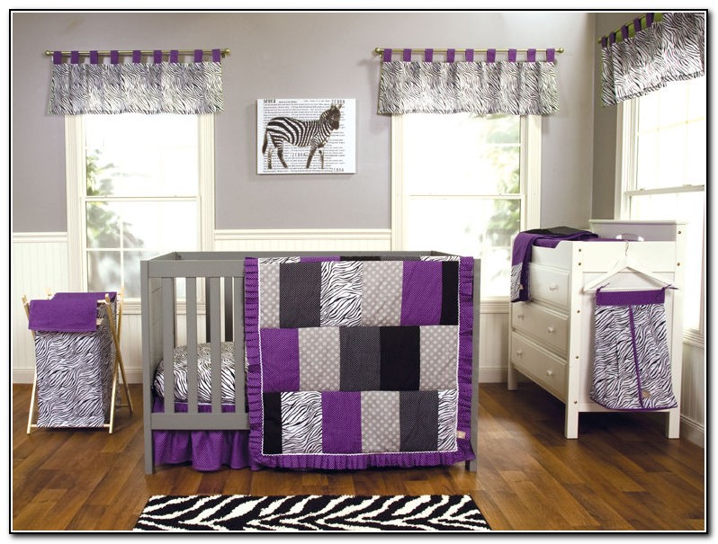 Purple Zebra Crib Bedding