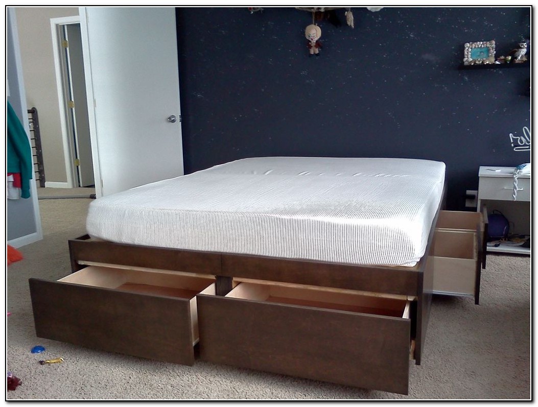 Queen Bed Frame With Drawers Underneath