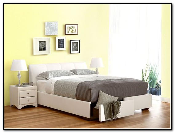 Queen Bed Frame With Storage White