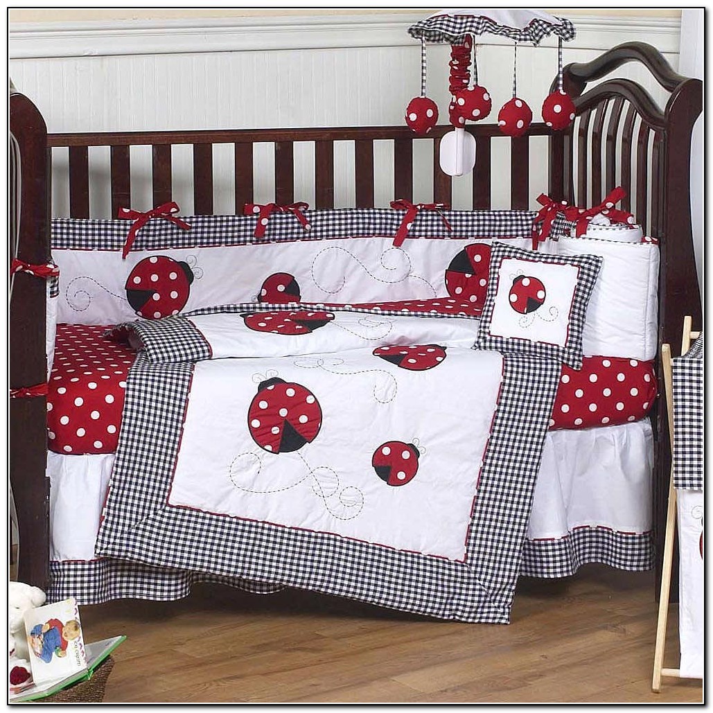 Red Black And White Crib Bedding