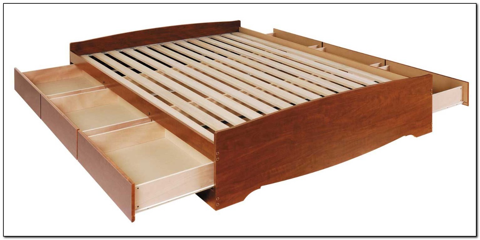 Solid Wood Platform Bed With Storage