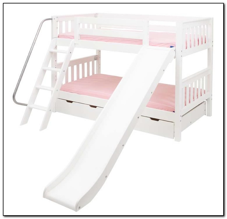 White Bunk Bed With Slide