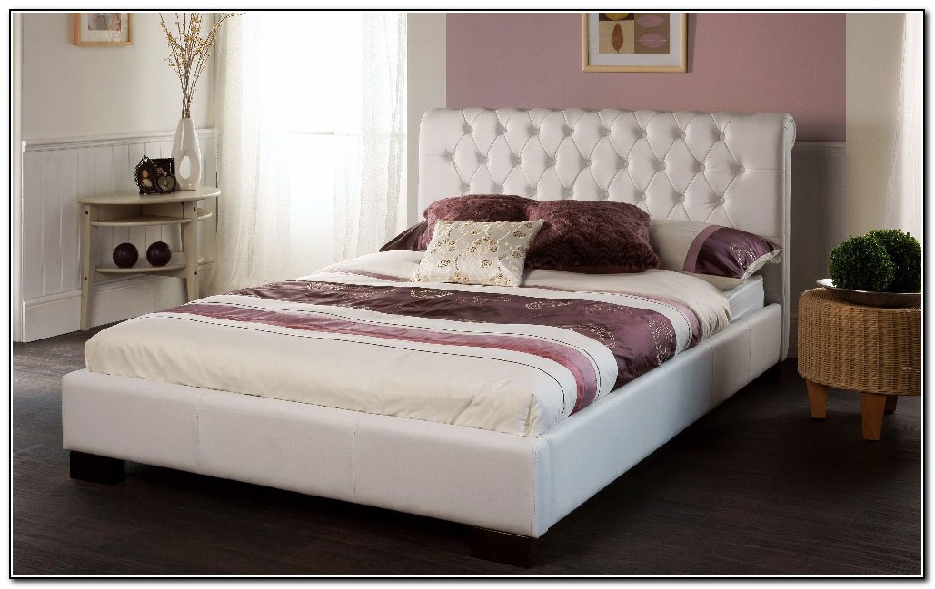 White Leather Bed King Size