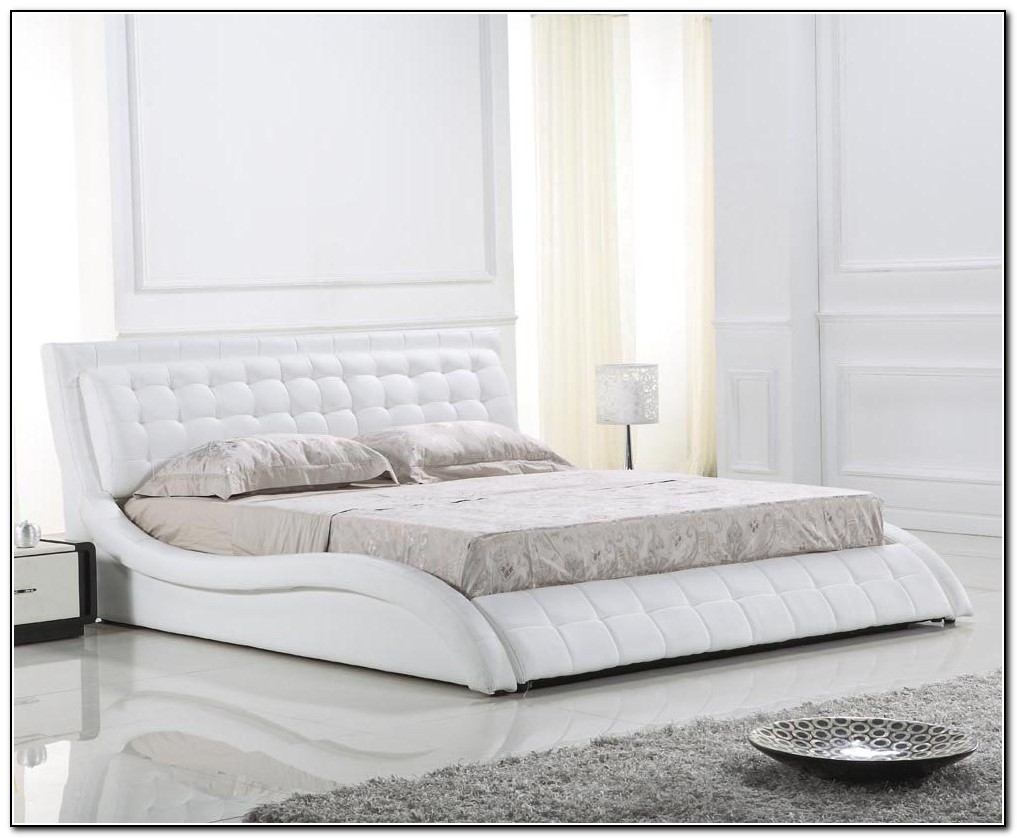 White Leather Bed King