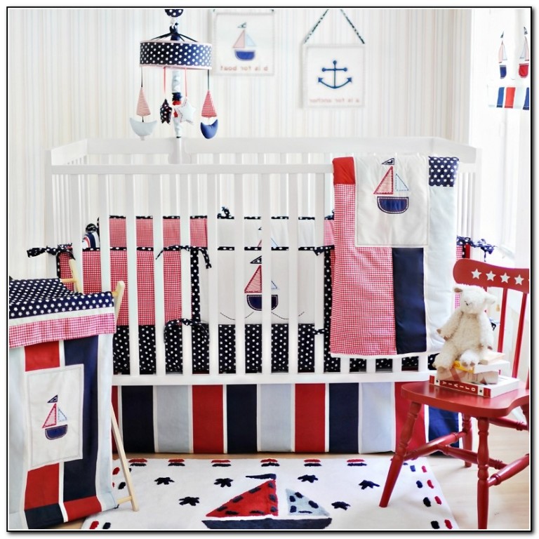 Baby Girl Nautical Crib Bedding