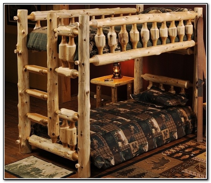 Log Bunk Beds With Trundle