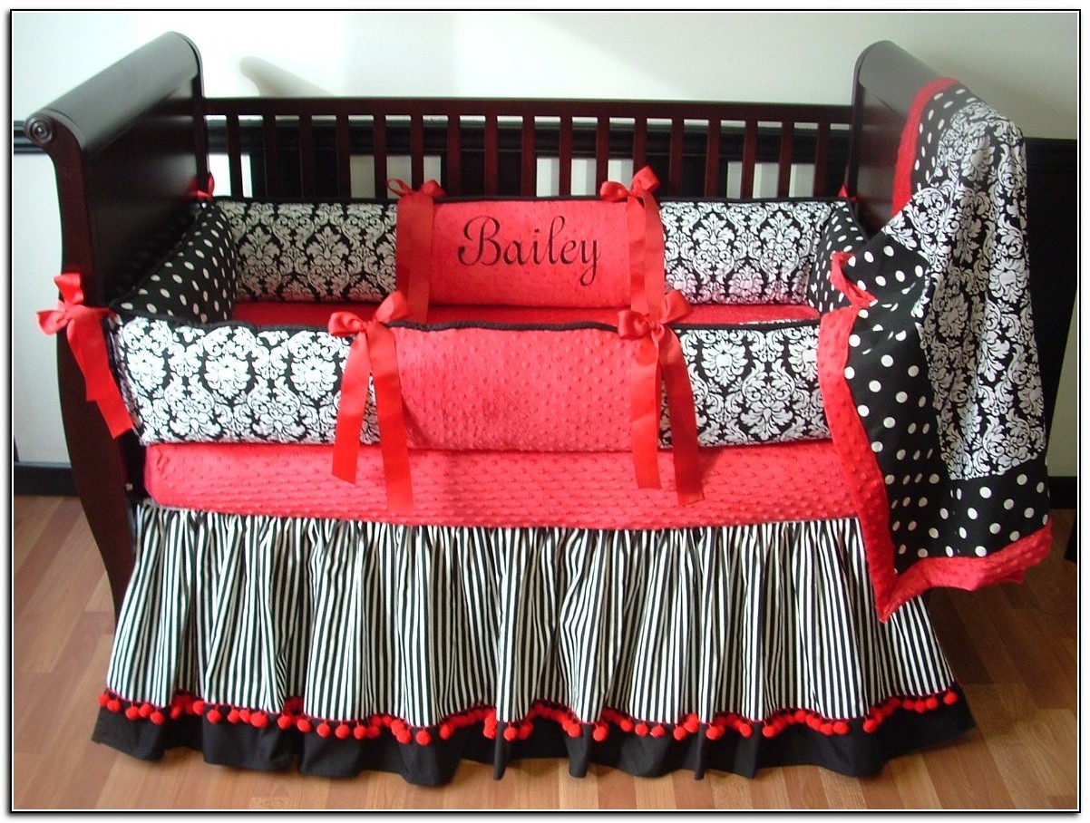 Red Black And White Baby Bedding