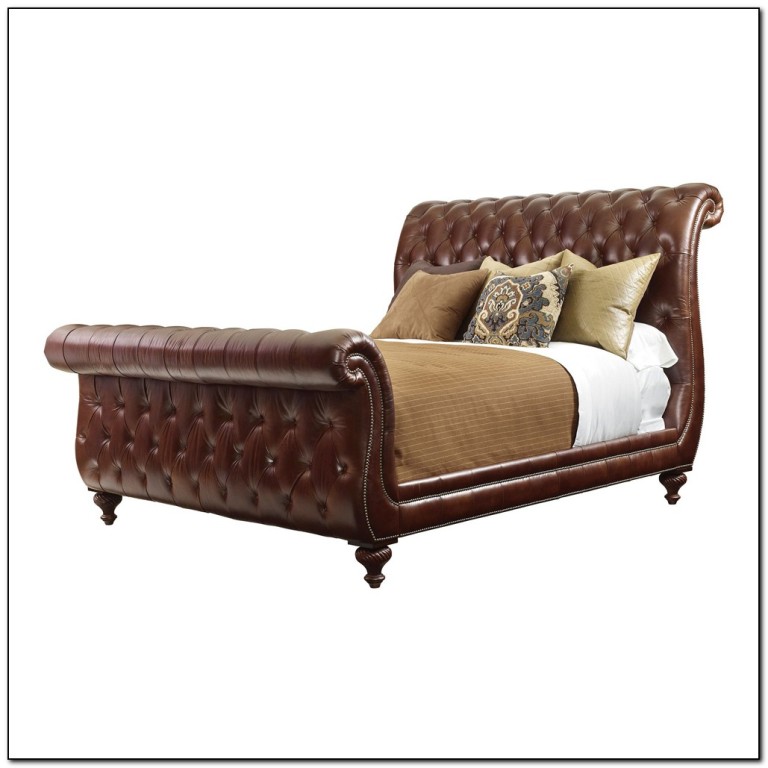 Upholstered Tufted Sleigh Bed
