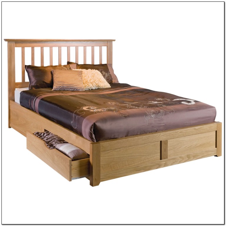 Wooden Bed Frame With Storage
