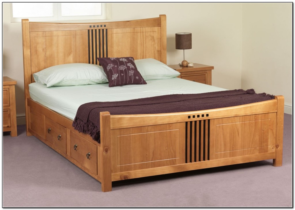 Wooden Bed Frames With Storage Drawers