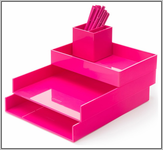 pink office desk accessories