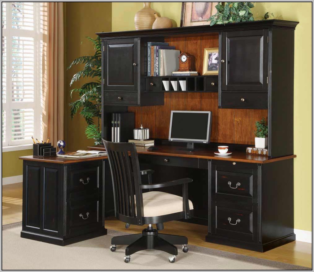 Small L-shaped Desk with Hutch Desk computer hutch shaped corner ikea ...