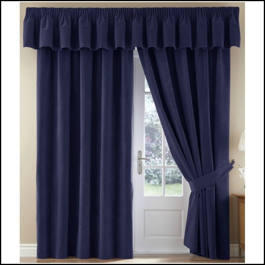 Sanela Navy Blue Velvet Curtains Curtains Home Design Ideas   Sanela Navy Blue Velvet Curtains 