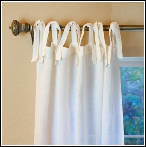 White Linen Tie Top Curtains Curtain Menzilperde.Net