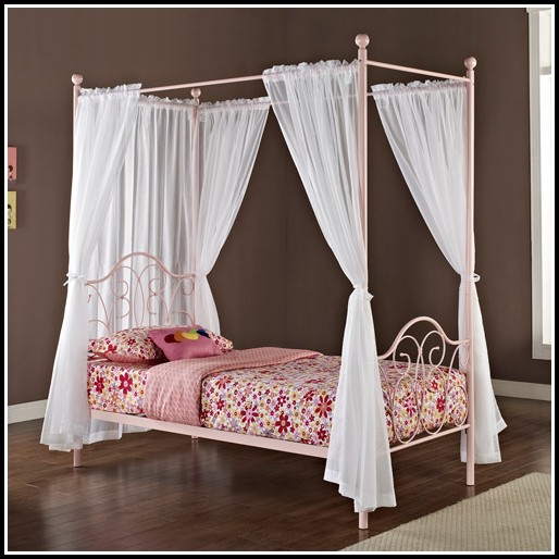 Twin Metal Canopy Bed With Curtains - Curtains : Home Design Ideas # ...