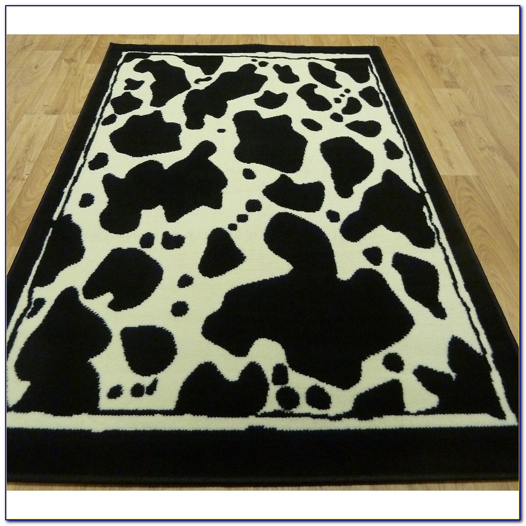 cow print rug