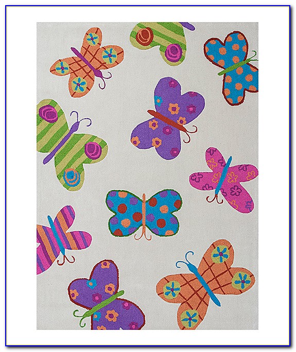 pink butterfly area rug