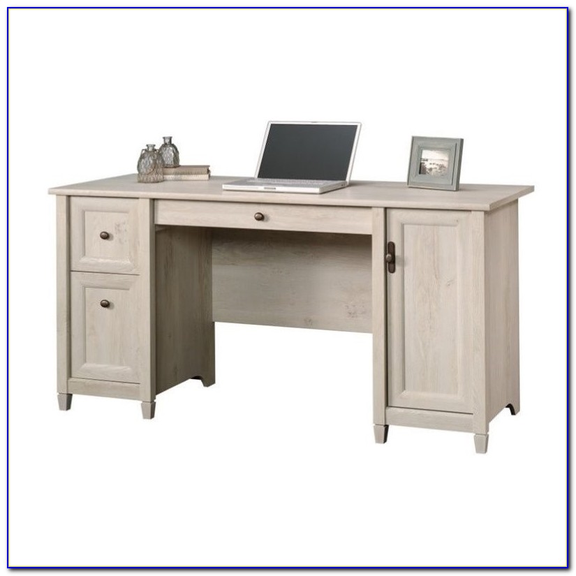 Sauder Edge Water Computer Desk With Hutch In Chalked Chestnut - Desk ...