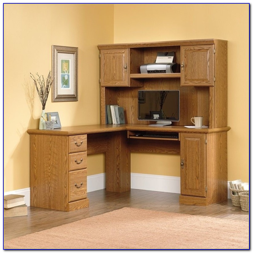 Sauder Harbor View L Shaped Computer Desk With Hutch - Desk : Home ...