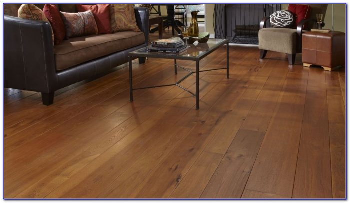 wide plank hand scraped hickory flooring 700x406