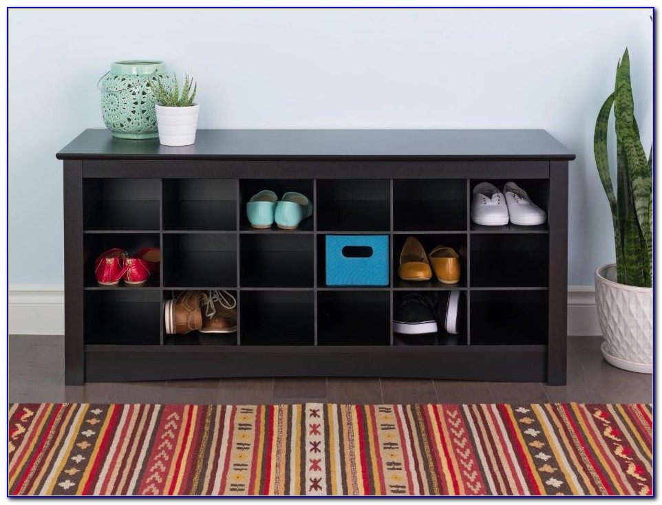 Shoe Storage Cubbie Bench & Entryway Shelf In Espresso - Bench : Home ...